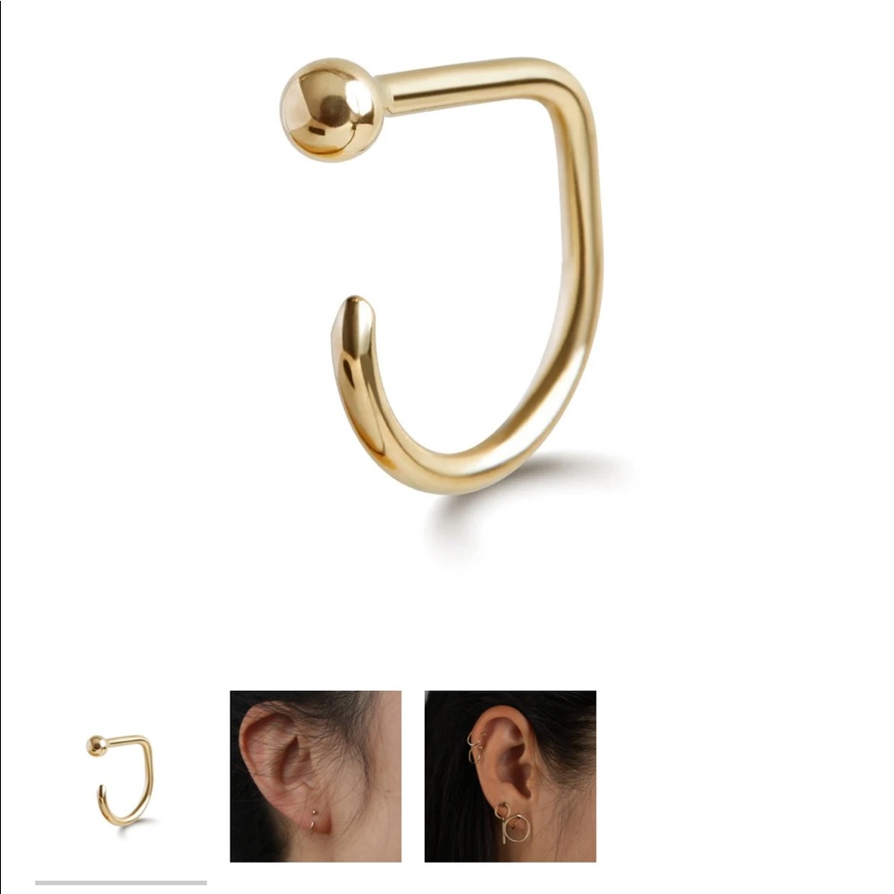 Yumono Gold Dot Claw Earring